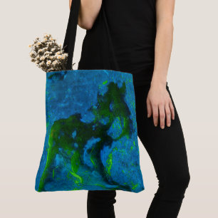 Bolso De Tela Resumen de caliza en verdes y azules de Aqua