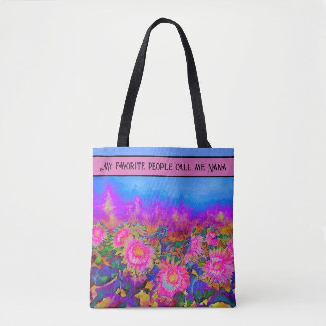 Bolso De Tela Resumen de campos de girasol rosa rosado (Anverso)