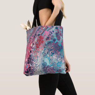 Bolso De Tela Resumen de color de la turba acrílica de coral y A