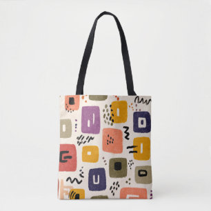 Bolso De Tela Resumen de Doodle Retro Jugador Moderna a mediad