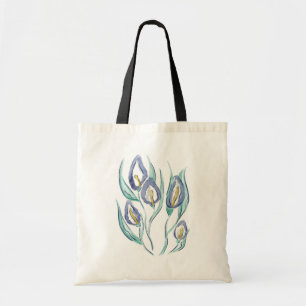 Bolso De Tela Resumen de elegancia: acuarela púrpura Calla Lilie