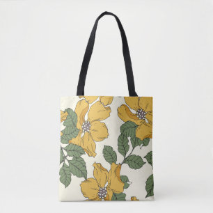 Bolso De Tela Resumen de elegancia floral, fondo sin fisuras
