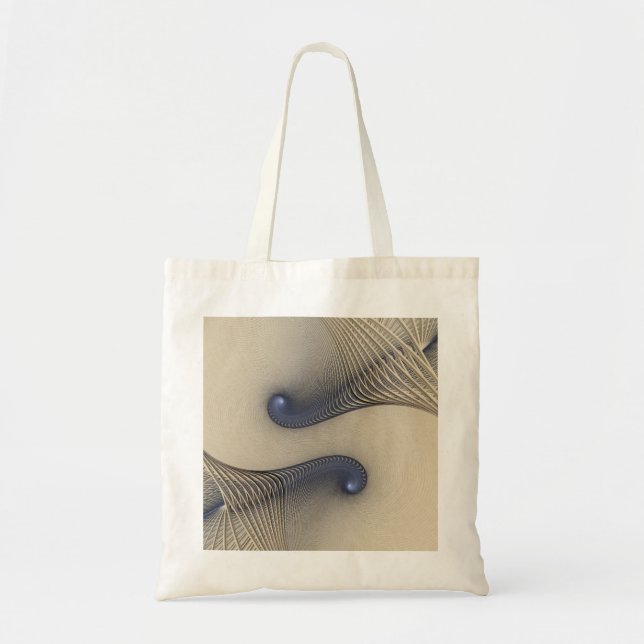 Bolso De Tela Resumen de espiral azul entrelazado (Frente)