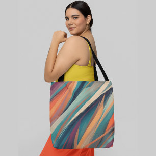 Bolso De Tela Resumen de franjas diagonales coloreadas