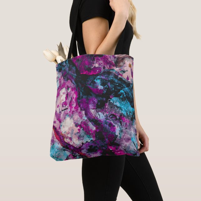 Bolso De Tela Resumen de Geode Cristal de Ruby y Sapphire (Detalle)