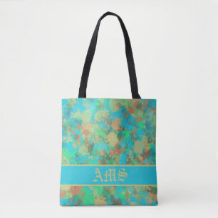 Bolso De Tela Resumen de gotas verdes y amarillas