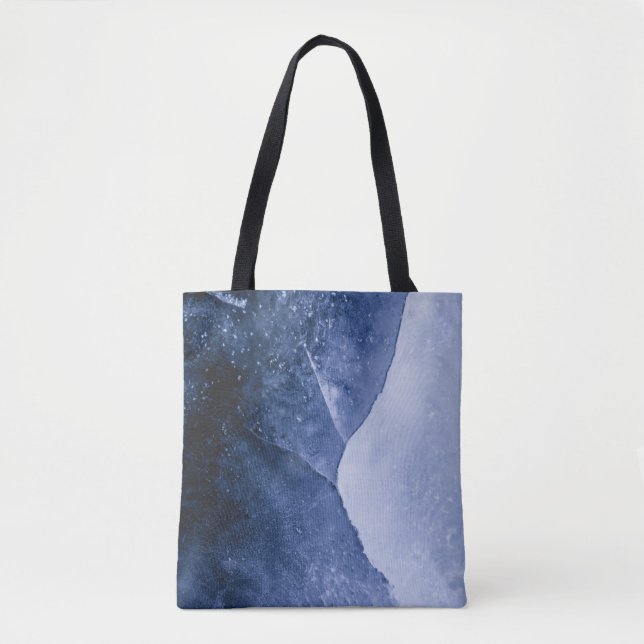 Bolso De Tela Resumen de hielo azul, fotografía de arte (Anverso)