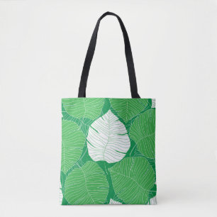 Bolso De Tela Resumen de hoja tropical, pintura artística.