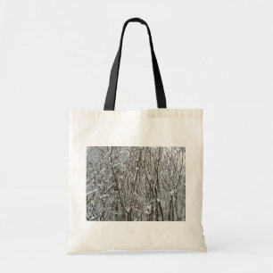 Bolso De Tela Resumen de invierno de ramas cubiertas de nieve