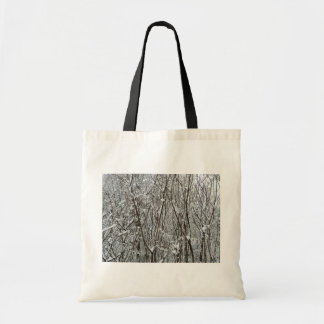 Bolso De Tela Resumen de invierno de ramas cubiertas de nieve