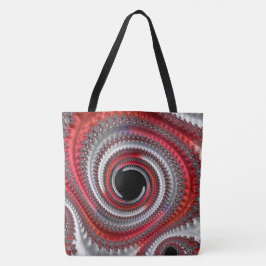 Bolso De Tela Resumen de la espiral de gradiente rojo fractal