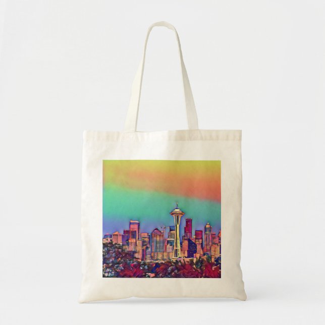 Bolso De Tela Resumen de la línea aérea de Seattle   (Frente)
