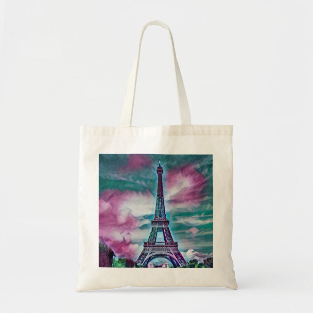 Bolso De Tela Resumen de la Torre Eiffel  (Frente)