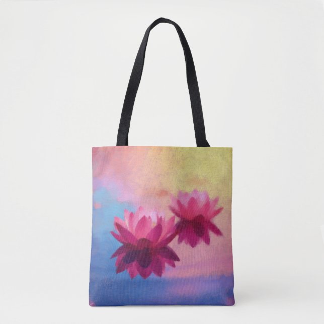 Bolso De Tela Resumen de las flores de Lotus (Anverso)