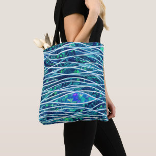 Bolso De Tela Resumen de las ondas fracturadas de la capa marina