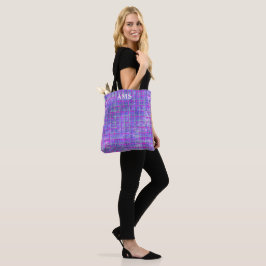 Bolso De Tela Resumen de líneas de cuadrícula modernas púrpura y