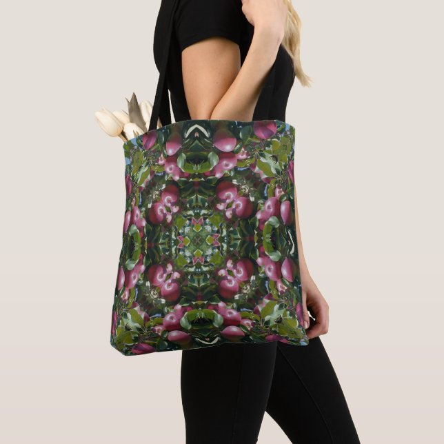 Bolso De Tela Resumen de manzanas rojas sobre la naturaleza del  (Detalle)