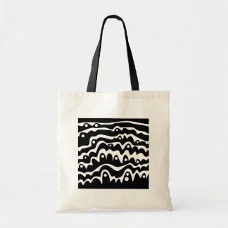 Bolso De Tela Resumen de onda Negro y Blanco