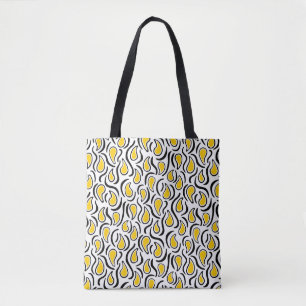 Bolso De Tela Resumen de Paisley 230523 - Amber, B&W