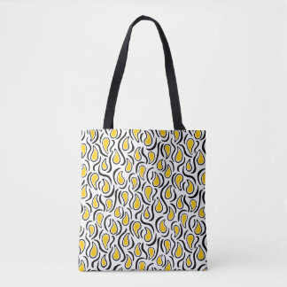Bolso De Tela Resumen de Paisley 230523 - Amber, B&W