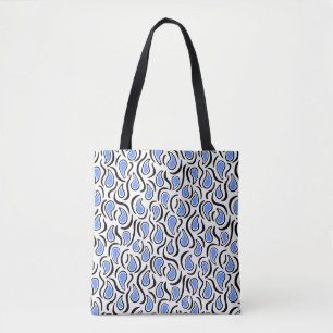 Bolso De Tela Resumen de Paisley 230523 - Baby Blue, B&W