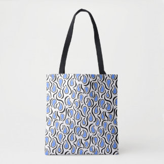 Bolso De Tela Resumen de Paisley 230523 - Baby Blue, B&W