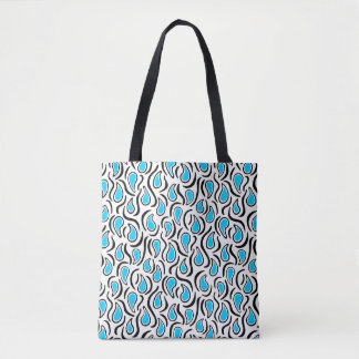 Bolso De Tela Resumen de Paisley 230523 - Sky Blue, B&W