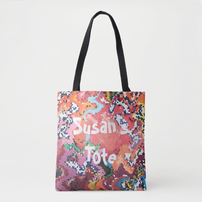 Bolso De Tela Resumen de Pasteles Rosa Funky (Anverso)
