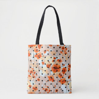 Bolso De Tela Resumen de patrones florales sin soldadura con pop