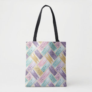 Bolso De Tela Resumen de pincel pastel y cruz de oro