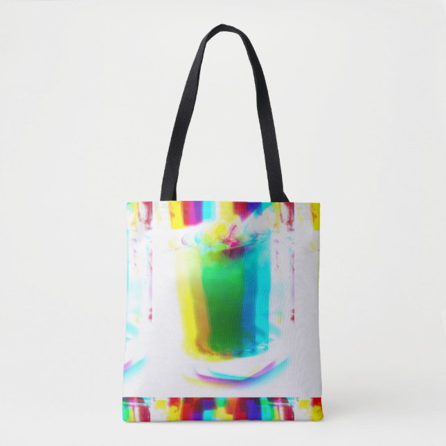 Bolso De Tela Resumen de Popart Tote primario de bebida arcoiris (Anverso)