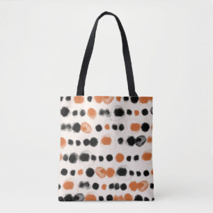 Bolso De Tela Resumen de puntos de Polka: Geometría de acuarela.