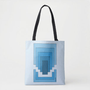 Bolso De Tela Resumen de Rectángulo en Azul