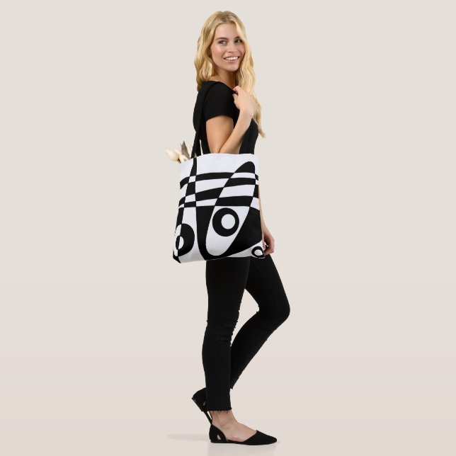 Bolso De Tela Resumen de Surfing White Black Check (Puesto)