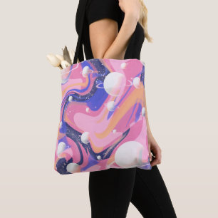 Bolso De Tela Resumen De Swirl En El Espacio Ultraterrestre Rosa