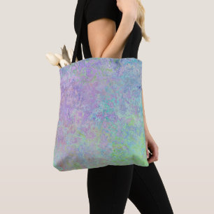 Bolso De Tela Resumen de tinta de neón pastel de lavanda