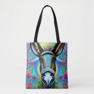 Bolso De Tela Resumen de un pequeño burro multicolor