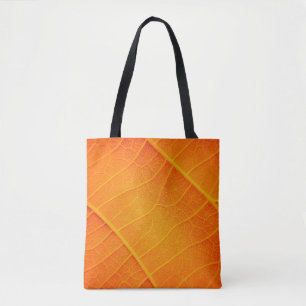 Bolso De Tela Resumen de un texto de hoja naranja y amarillo