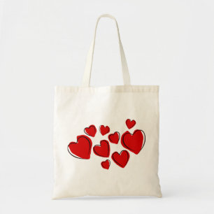 Bolso De Tela Resumen del Corazón Rojo Cute