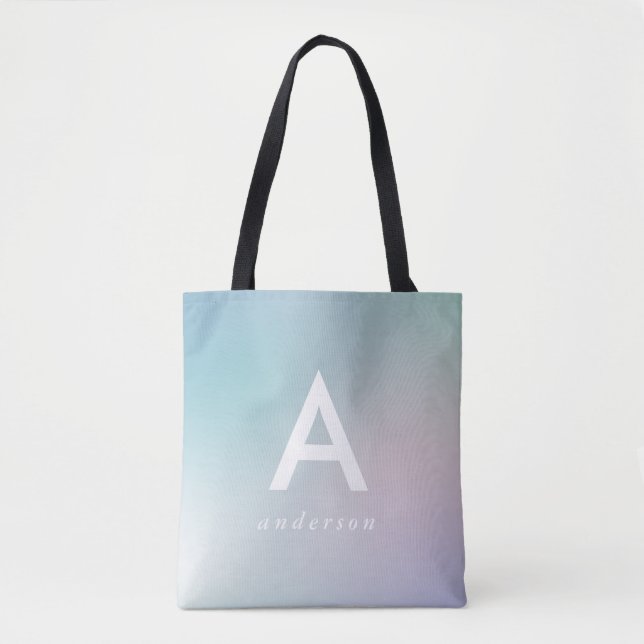 Bolso De Tela Resumen del degradado moderno de arcoiris pastel (Anverso)