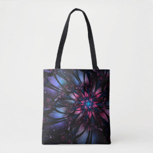 Bolso De Tela Resumen del diseño de flor fractal.
