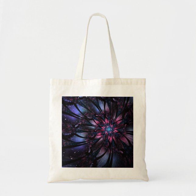 Bolso De Tela Resumen del diseño de flor fractal. (Frente)