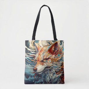 Bolso De Tela Resumen del encantamiento animal colorido de Fox