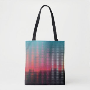 Bolso De Tela Resumen del paisaje urbano digital de escuadrón co