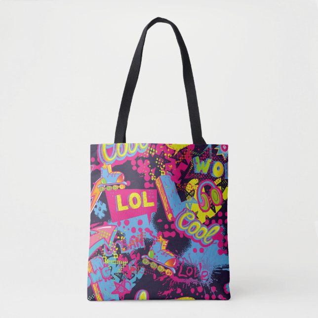 Bolso De Tela Resumen del patrón de adolescentes sin soldadura.  (Anverso)