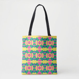 Bolso De Tela Resumen del patrón de puntos rosados en fondo amar