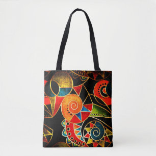 Bolso De Tela Resumen del patrón geométrico étnico tribal brilla
