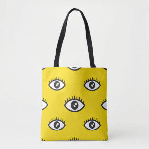 Bolso De Tela Resumen del patrón transparente de los ojos. Retro