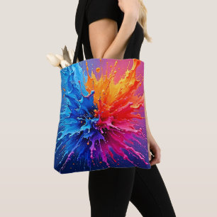 Bolso De Tela Resumen dinámico de la salpicadura de pinturas