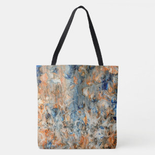 Bolso De Tela Resumen en azul y Naranja